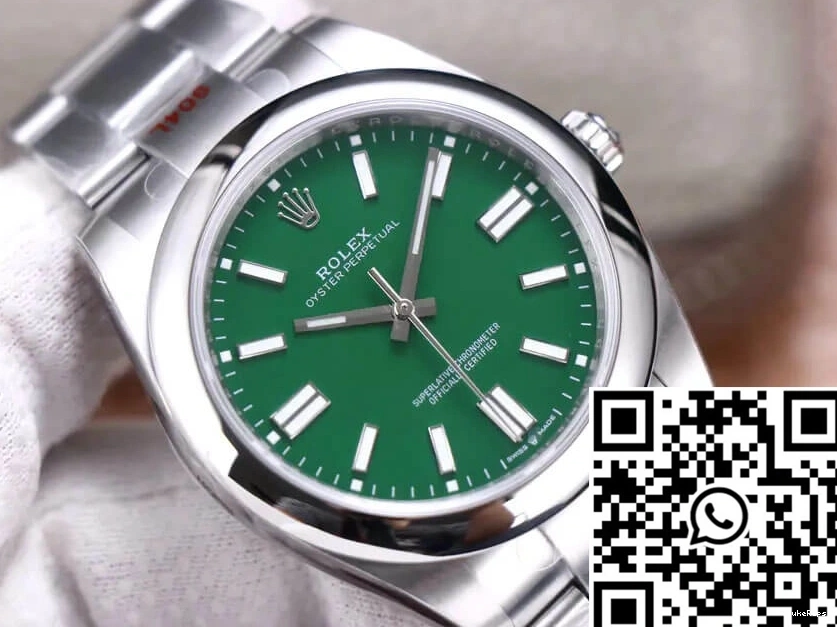 M124300-0005 Rolex Dial Factory Perpetual 41MM EW Oyster Green 0320